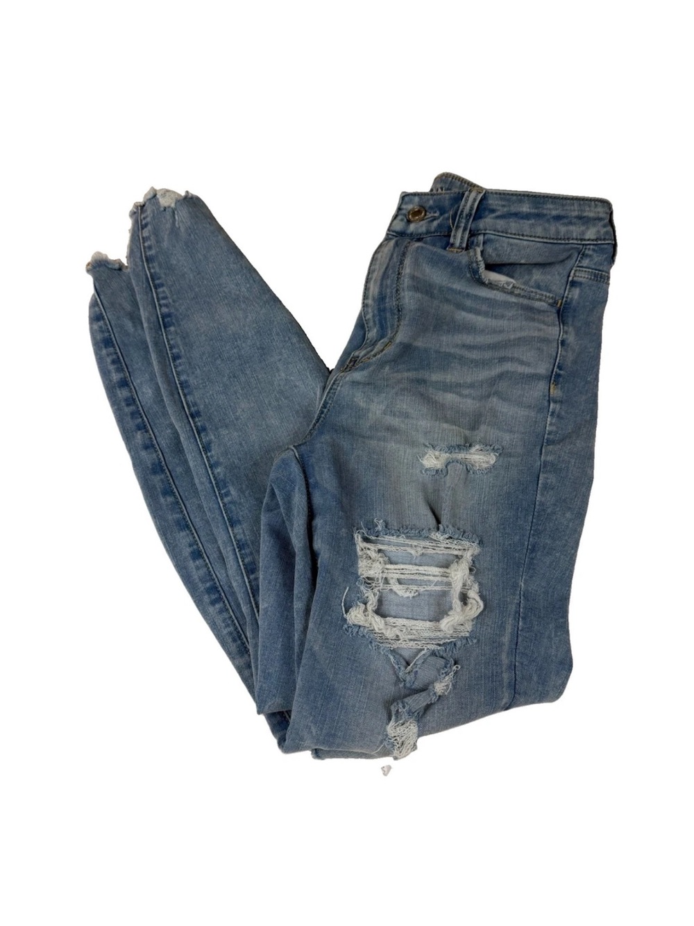 American Eagle Women’s Size 10 Highest Rise Jegging Jeans Light Distress Stretch